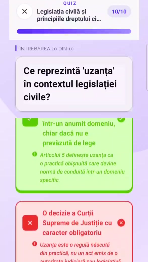Răspuns de test, cu explicație